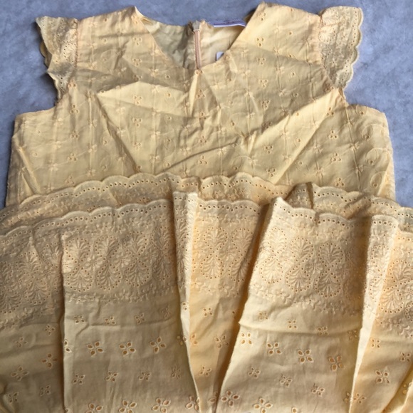 Hanna Andersson Yellow Eyelet Cotton Sundress Spring Dress Size 110cm 4-6Yrs - Picture 5 of 15